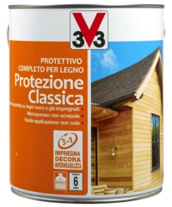 PROTETTIVO COMPLETO PER LEGNO PROTEZIONE CLASSICA, COLORE CASTAGNO SCURO - 2,5 LITRI